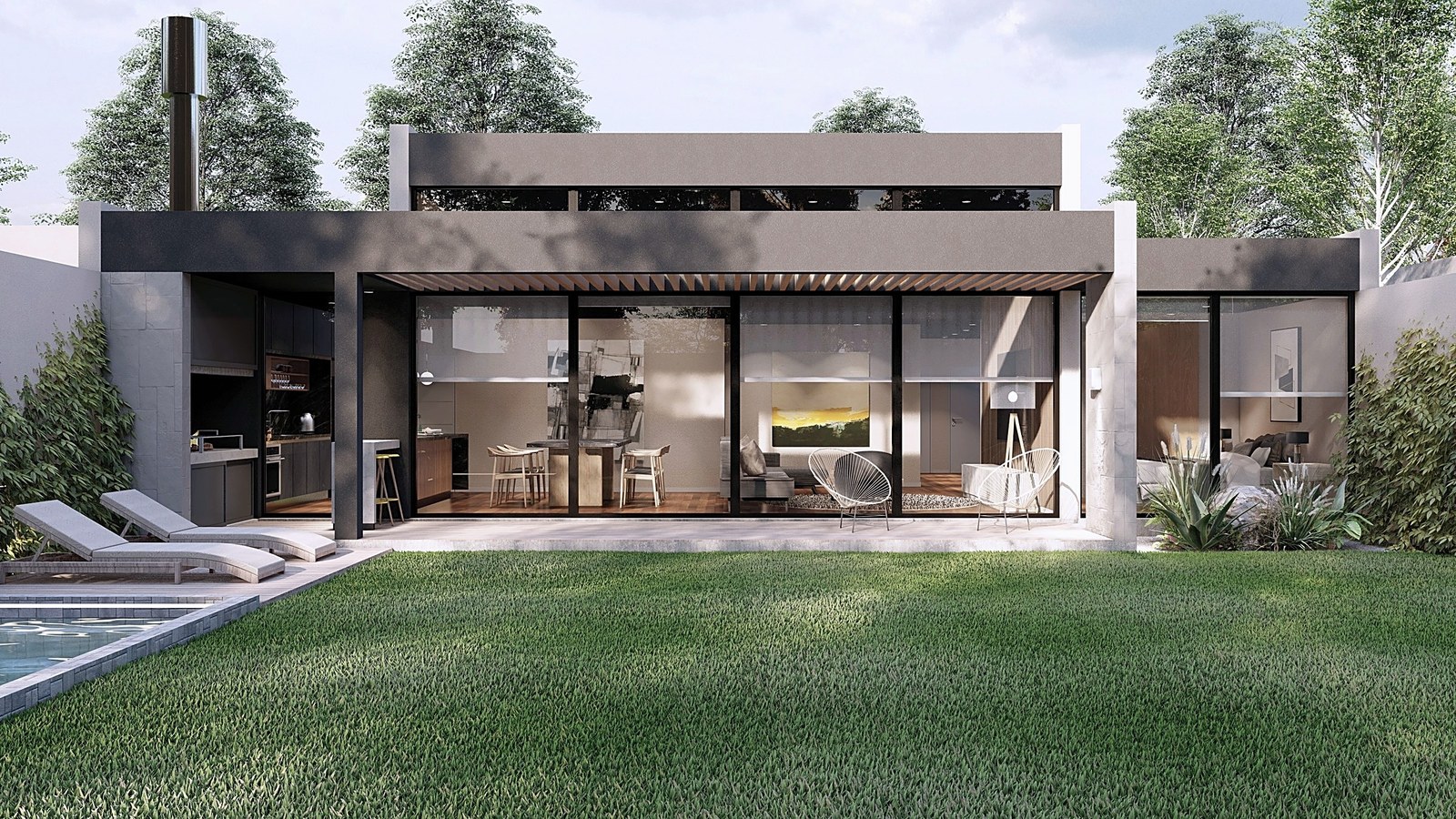 Casa FB en Neuquén: render del proyecto 2 de 6