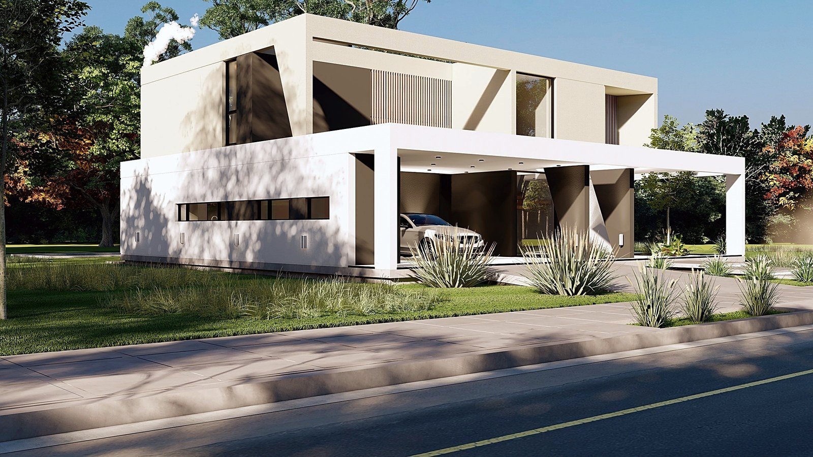 Casa Laguna Blanca, vivienda en Neuquén: render del proyecto